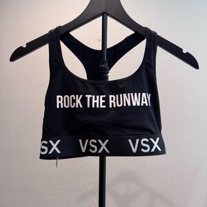 VSX Black Sports Bra‎ with Bold Text, Size S/P